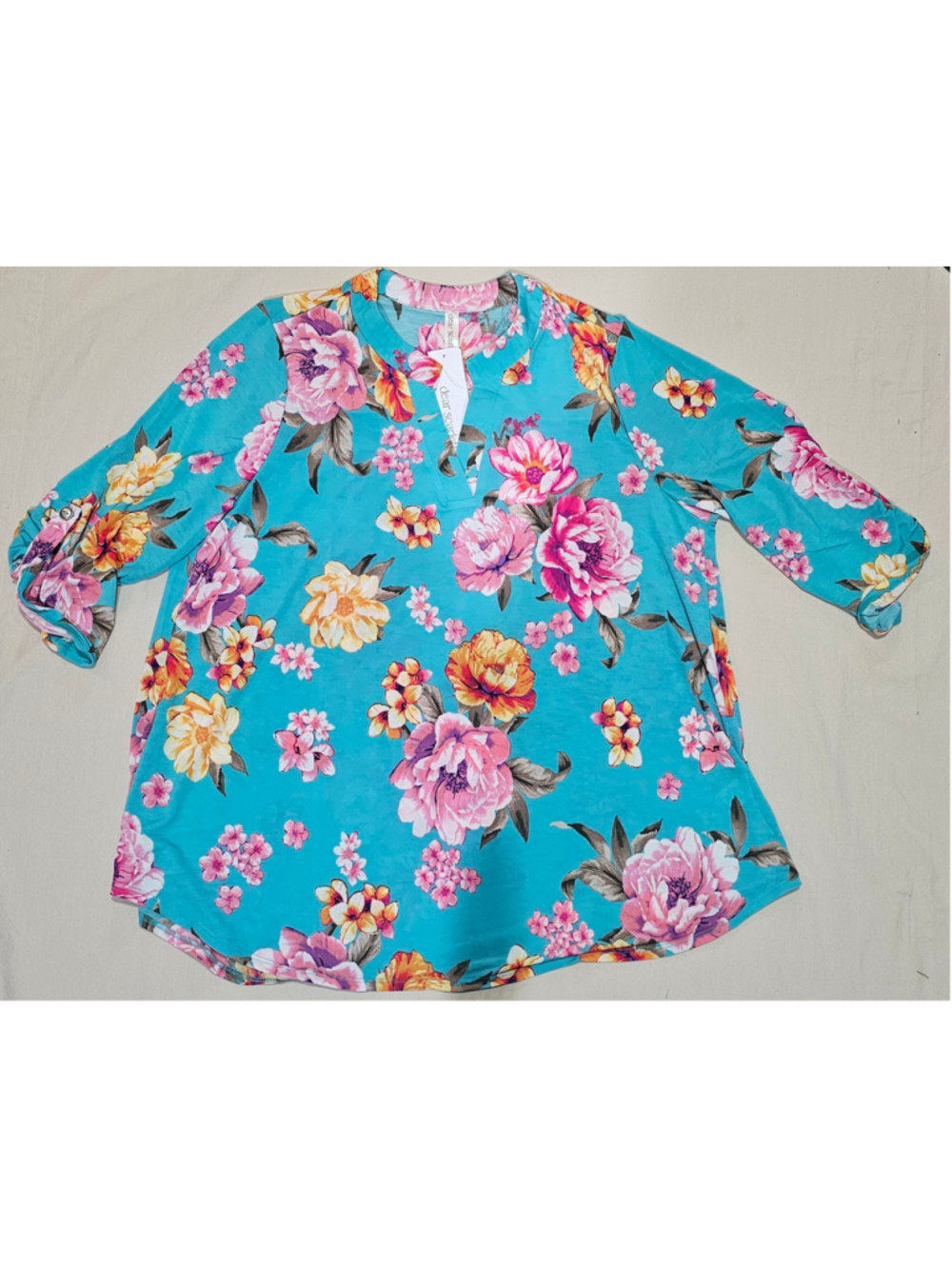 Women's Dear Scarlett Floral Lizzy Blouse Size XL Blue Pink